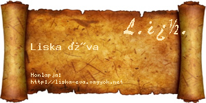 Liska Éva névjegykártya