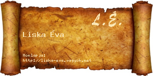 Liska Éva névjegykártya